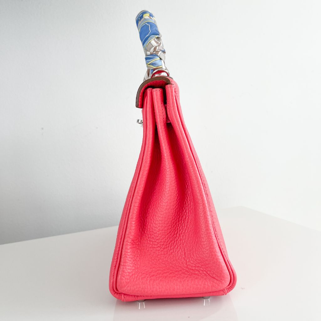 Hermes Rose Lipstick Togo Leather Kelly Retourne 28 Bag