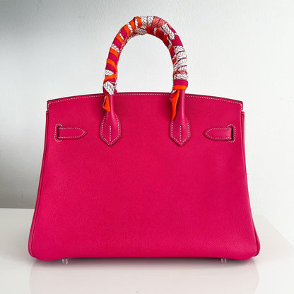 Hermes Rose Tyrien Epsom Leather Birkin 30 Bag