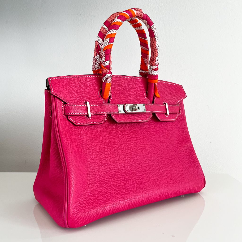 Hermes Rose Tyrien Epsom Leather Birkin 30 Bag