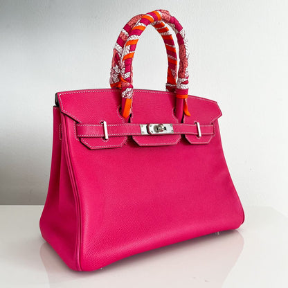 Hermes Rose Tyrien Epsom Leather Birkin 30 Bag