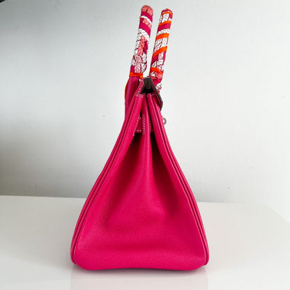 Hermes Rose Tyrien Epsom Leather Birkin 30 Bag