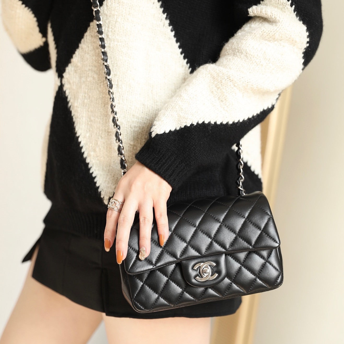 C hanel Classic Flap large mini handbag B