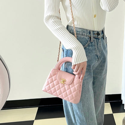 C hanel 24P 𝗞𝗲𝗹𝗹𝘆 Chain clutch bag(Pink)