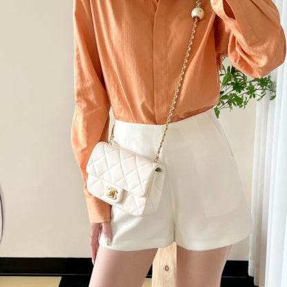 C hanel 24s cf Classic handbag(White)