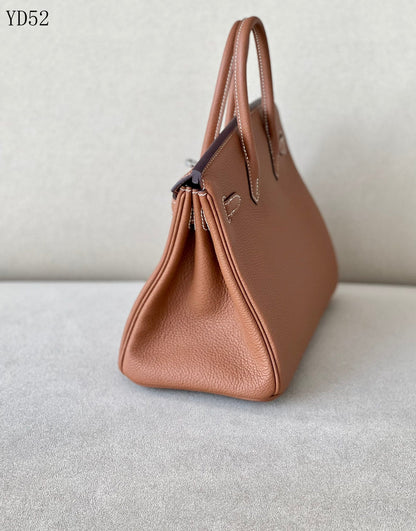 H BIRKIN 25 TOGO BROWN SILVER HARDWARE 25CM
