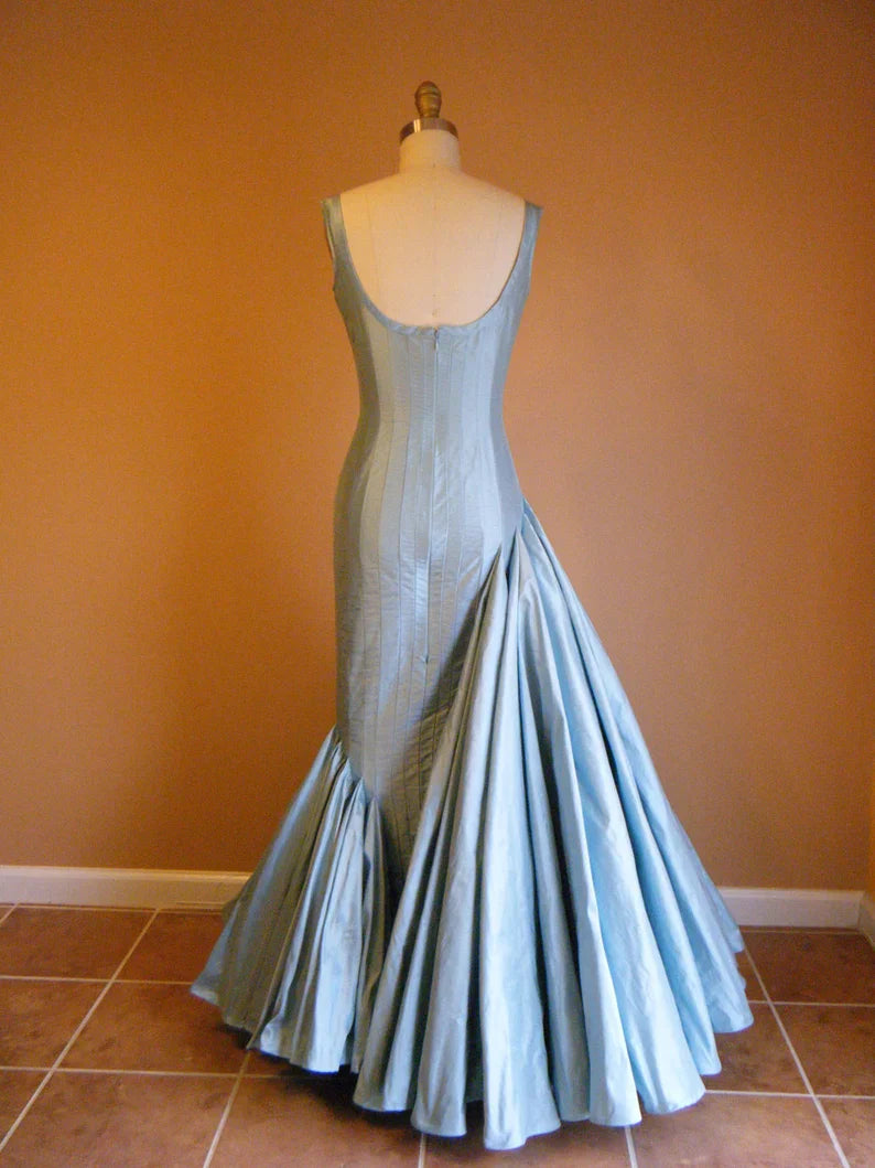 Blue/Red Fashion Elegant Long Satin Ball Gown Evening Gown Party Dress gh3417