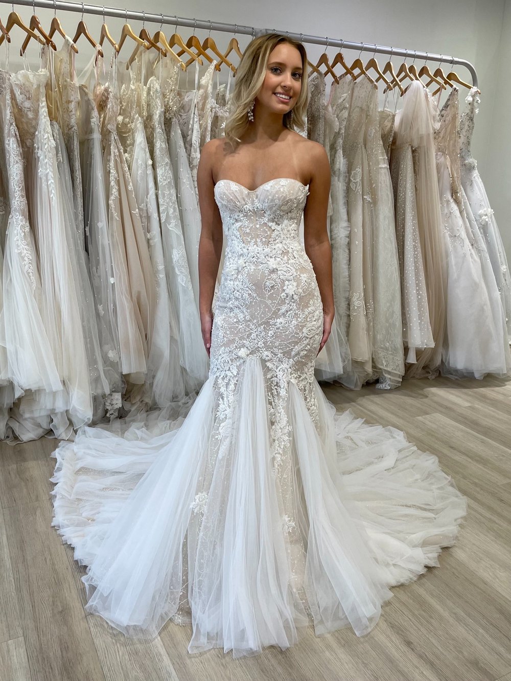 Sweetheart Mermaid Tulle Lace Wedding Dresses