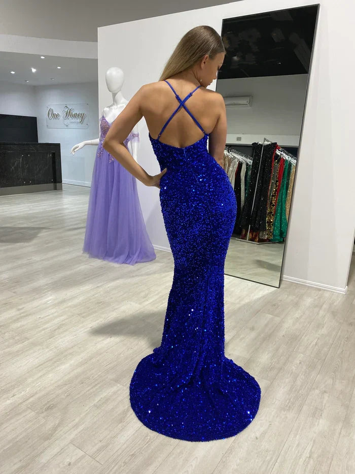 Royal Blue Bodycon Mermaid Prom Dresses