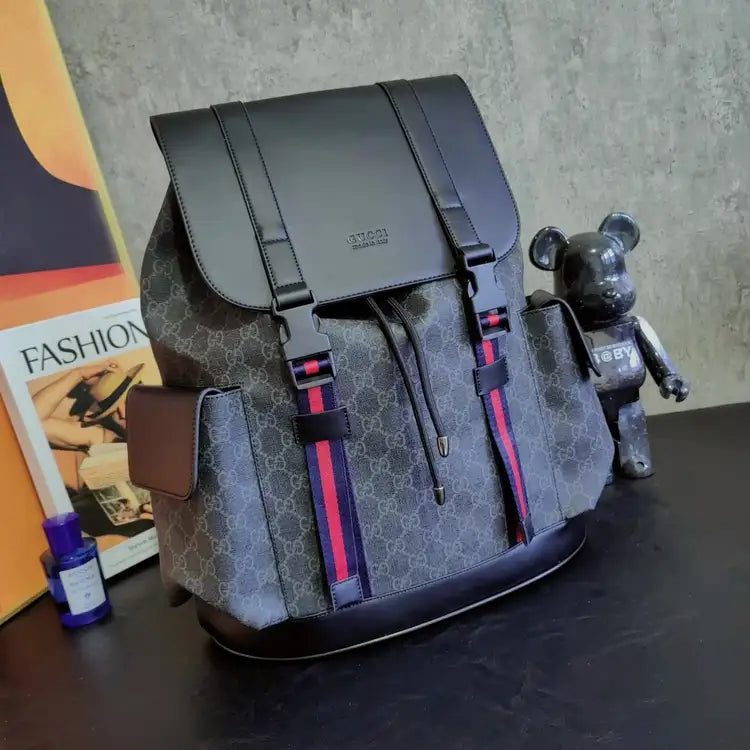 GUCCI GG BLACK BACKPACK