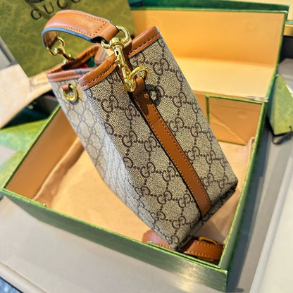GUCCI GG Emblem mini bucket bag