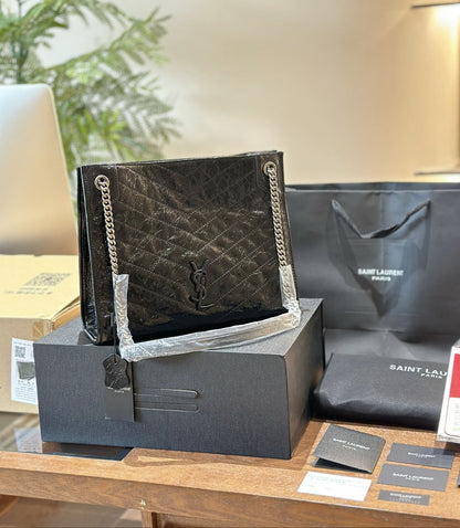 SAINT LAURENT NIKI SHOPPING IN VINTAGE LEATHER