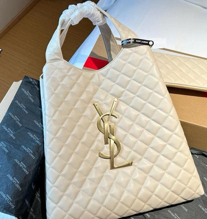 Saint Laurent ICARE maxi shopping bag in quilted nubuck suede