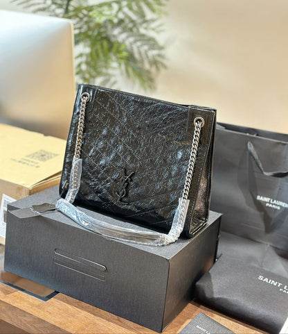 SAINT LAURENT NIKI SHOPPING IN VINTAGE LEATHER