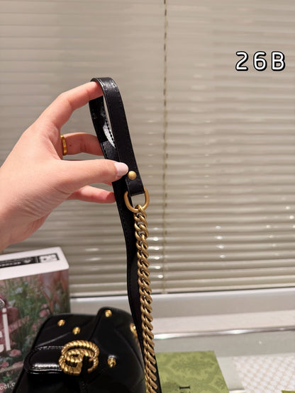 GUCCI MARMONT SMALL SHOULDER BAG BLACK