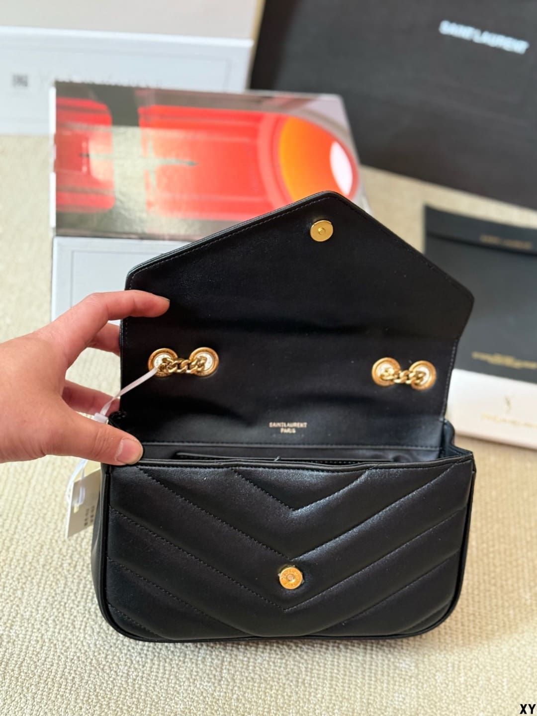 Saint Laurent LOULOU small in MATELASSÉ lambskin