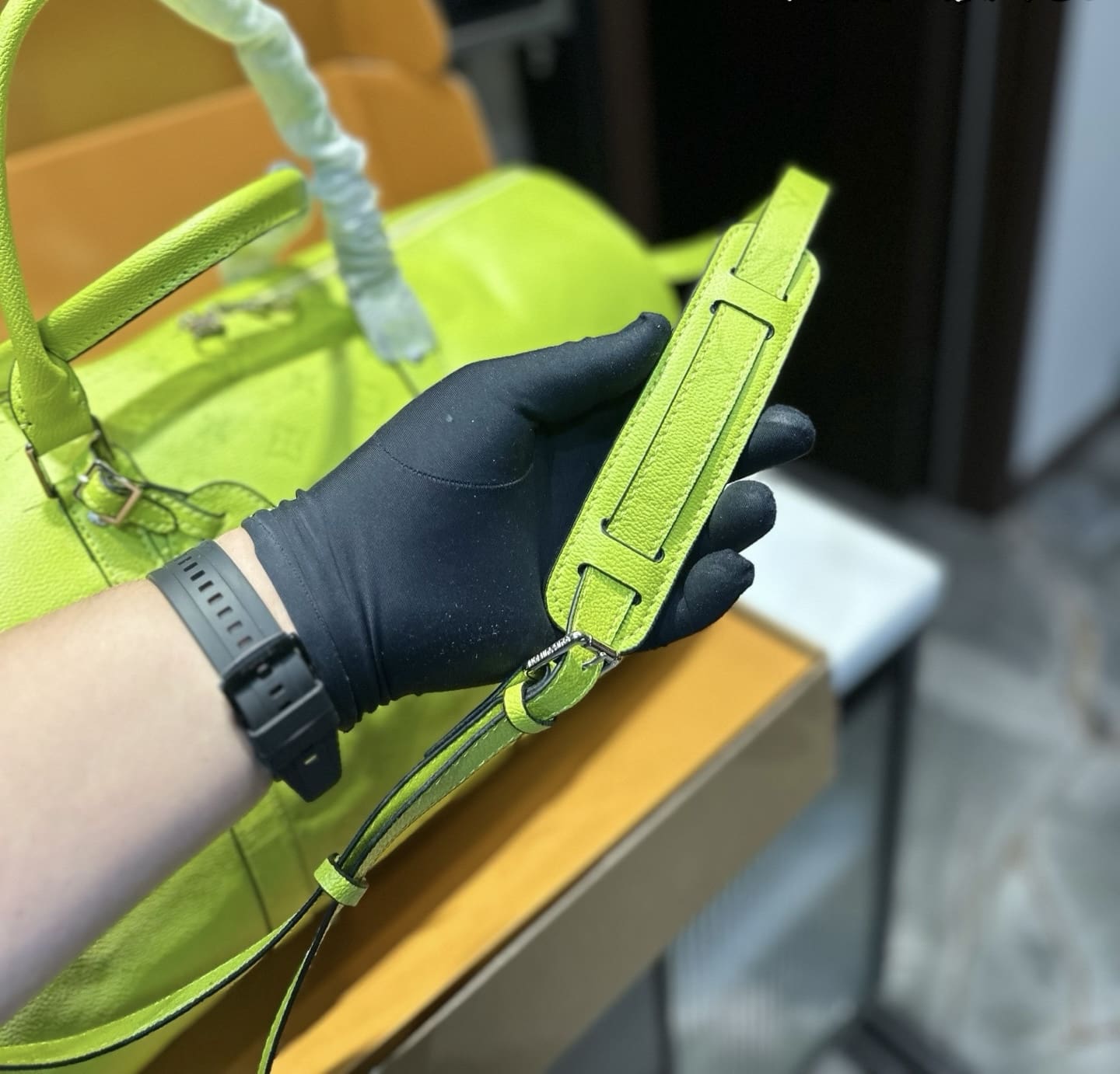 Louis Vuitton Yellow Taigarama Keepall Bandouliere 45