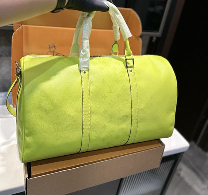 Louis Vuitton Yellow Taigarama Keepall Bandouliere 45