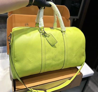 Louis Vuitton Yellow Taigarama Keepall Bandouliere 45