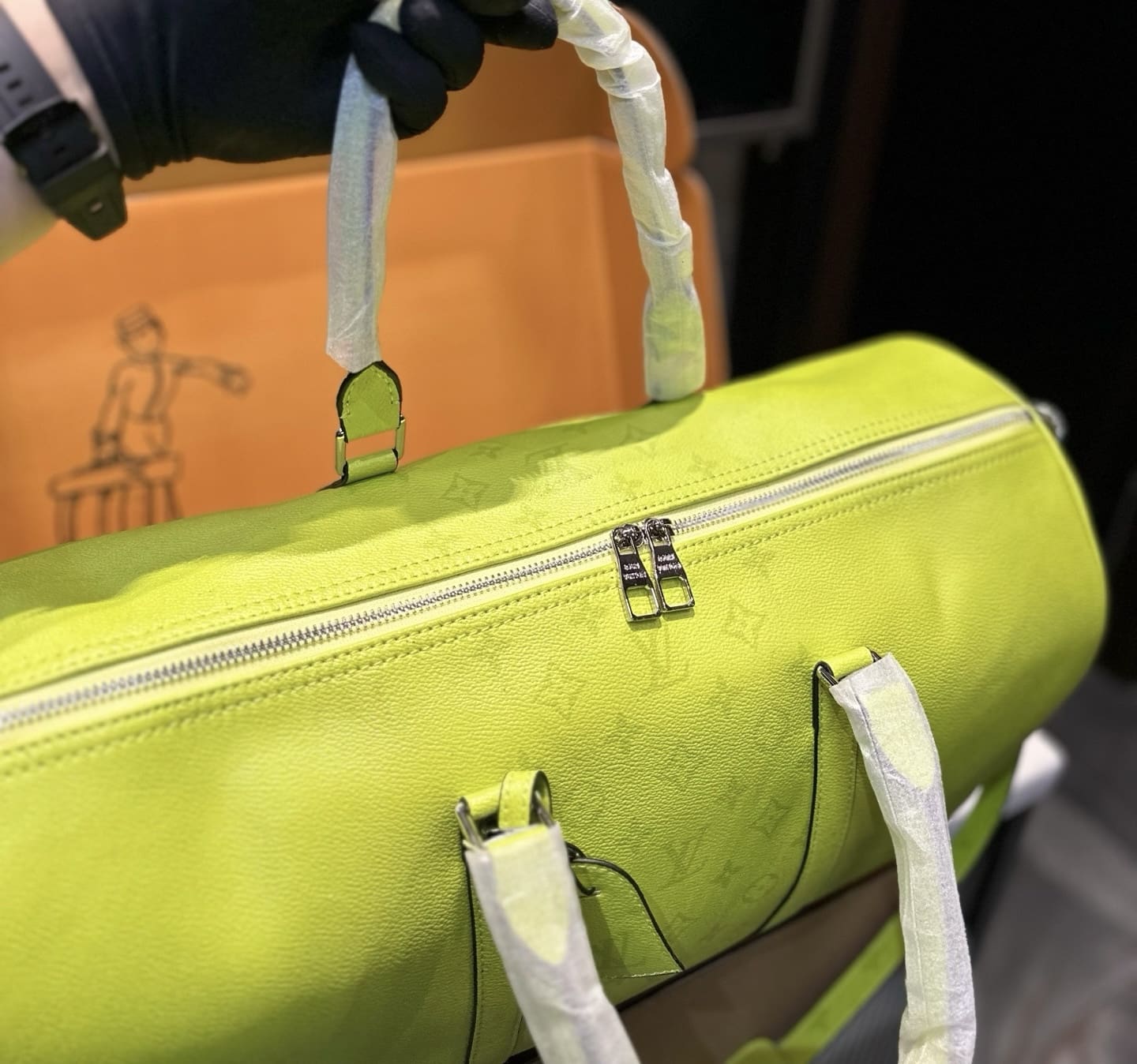 Louis Vuitton Yellow Taigarama Keepall Bandouliere 45