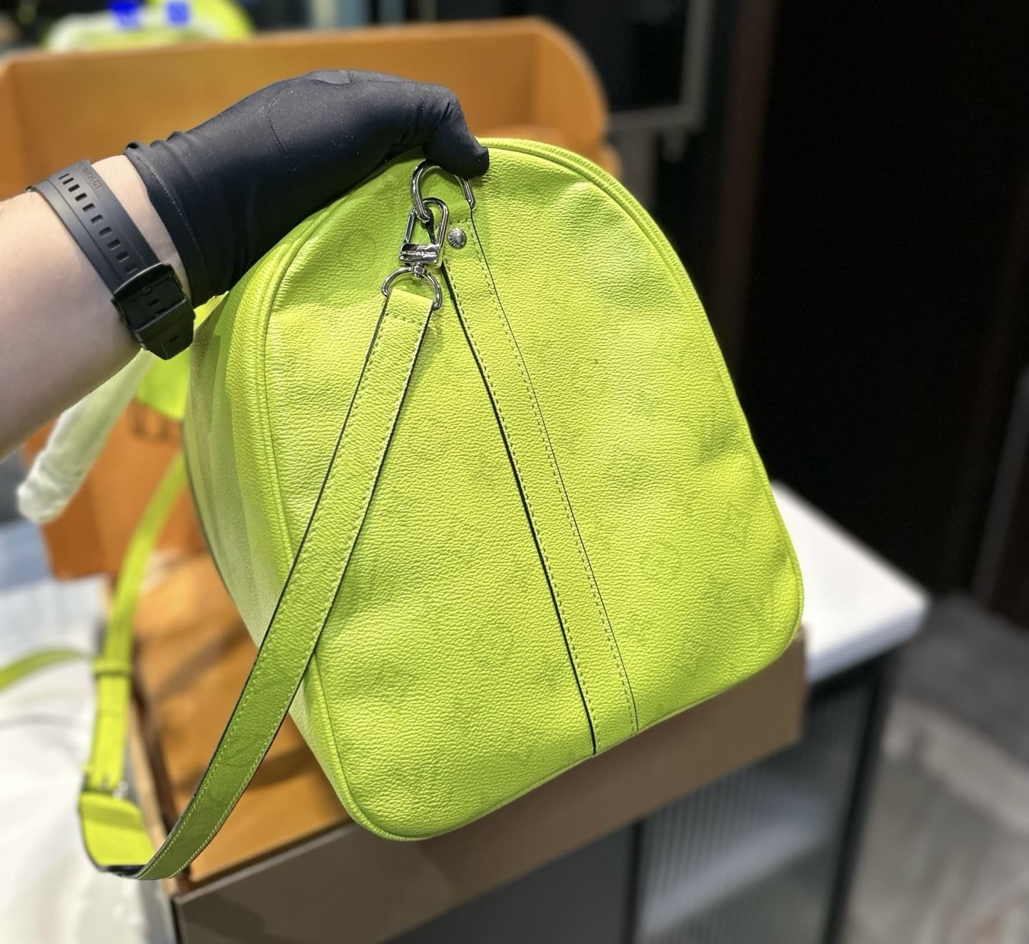 Louis Vuitton Yellow Taigarama Keepall Bandouliere 45