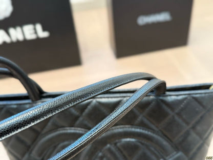 Chanel Medallion Tote Quilted Caviar