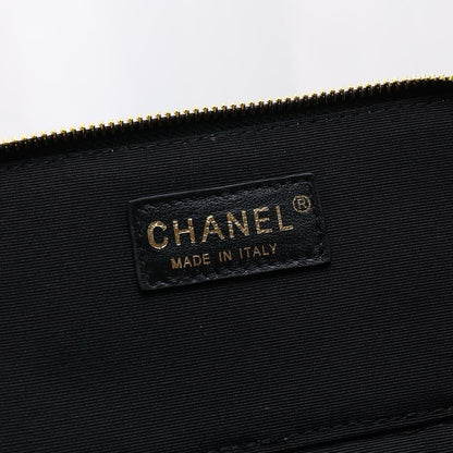 Chanel Lambskin Quilted Small Top Handle Vanity Case With Chain Black