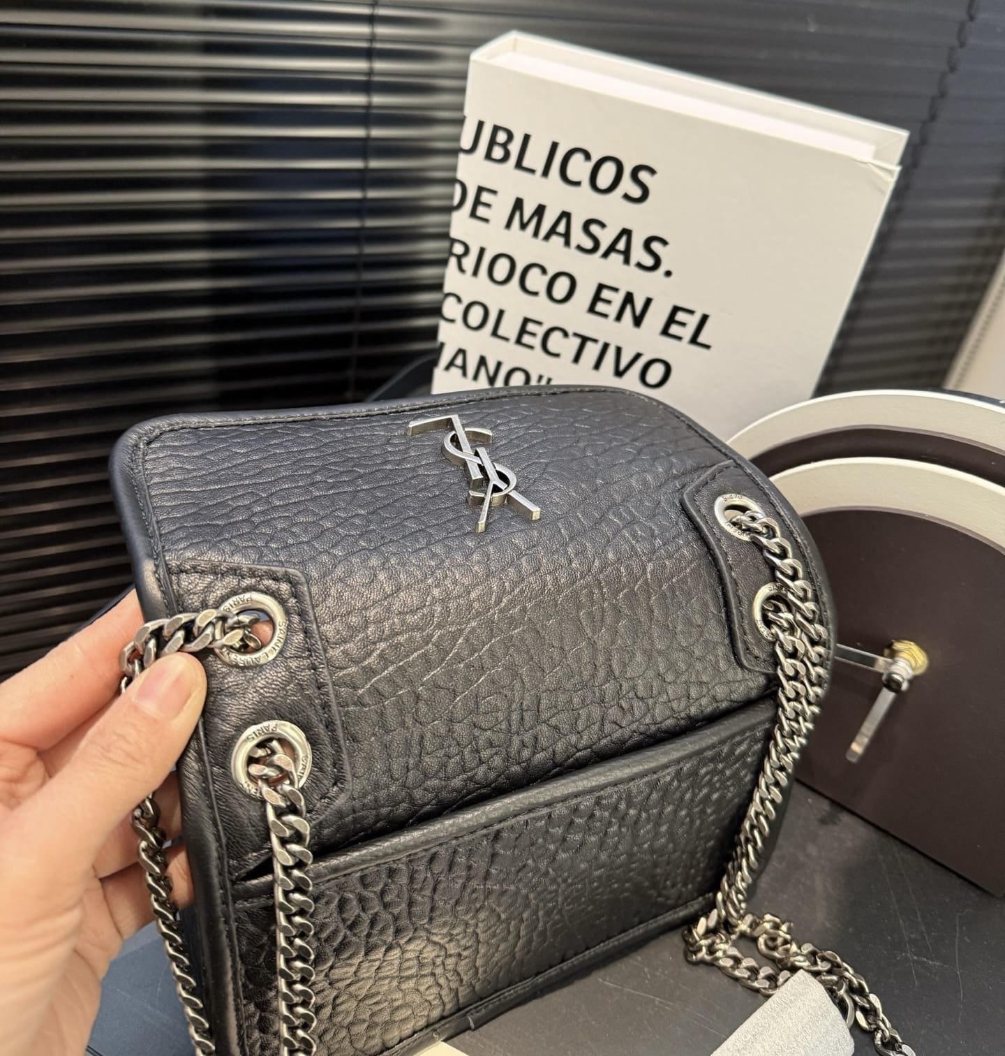 Saint Laurent niki mini in grained lambskin