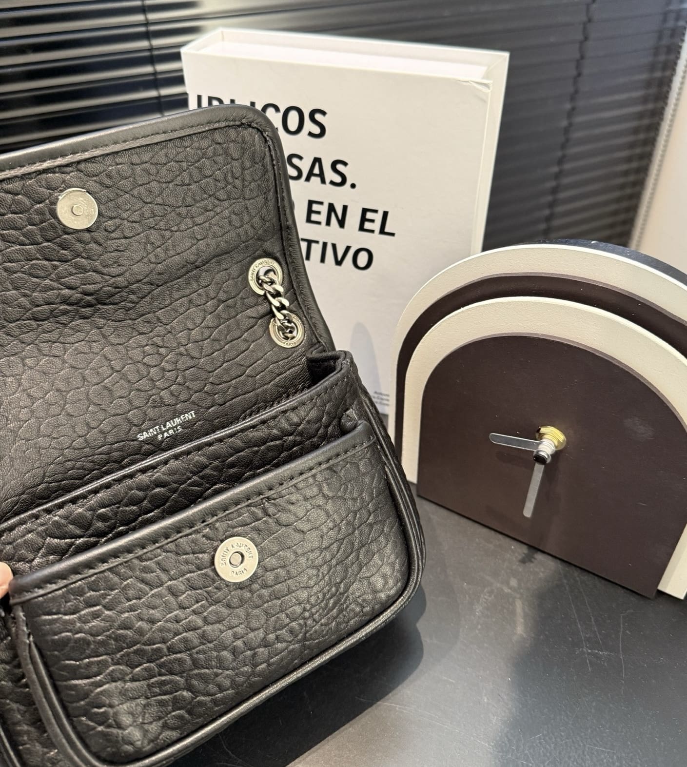 Saint Laurent niki mini in grained lambskin