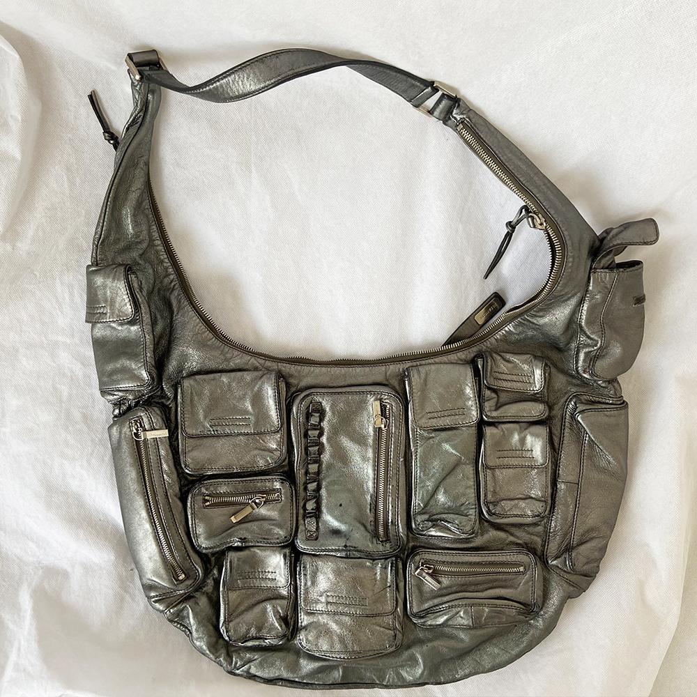 Jil Sander Silver Pocket Detail Oversized Bag