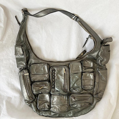 Jil Sander Silver Pocket Detail Oversized Bag
