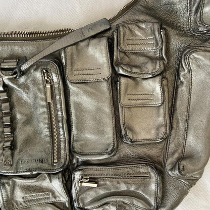 Jil Sander Silver Pocket Detail Oversized Bag