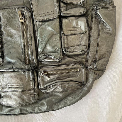 Jil Sander Silver Pocket Detail Oversized Bag