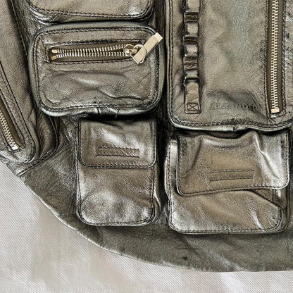 Jil Sander Silver Pocket Detail Oversized Bag