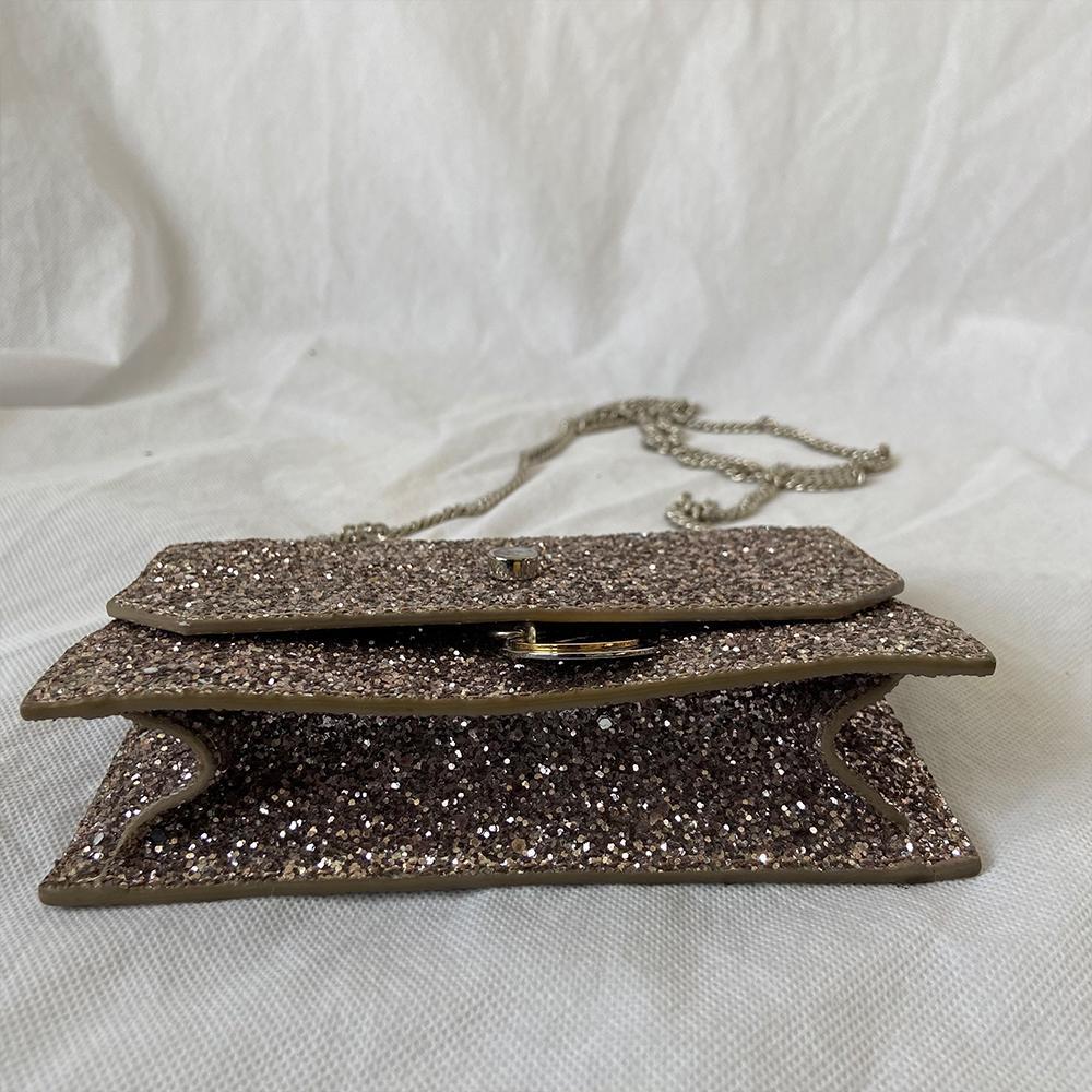 Jimmy Choo Finley  Mix Star Coarse Glitter Mini Cross Body Bag
