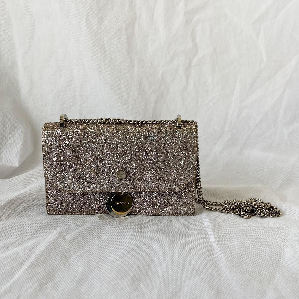 Jimmy Choo Finley  Mix Star Coarse Glitter Mini Cross Body Bag