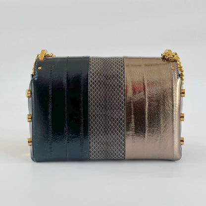 Jimmy Choo Lockett Brown and Gold Bag