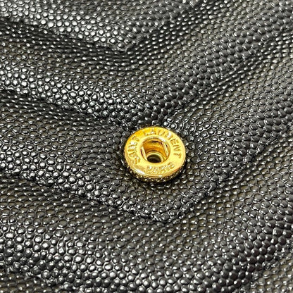 Saint Laurent CLASSIC CASSANDRE CHAIN WALLET IN GRAIN DE POUDRE LEATHER