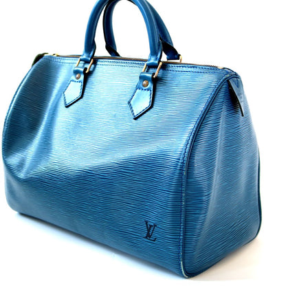 Louis Vuitton Blue Epi Leather Speedy 30