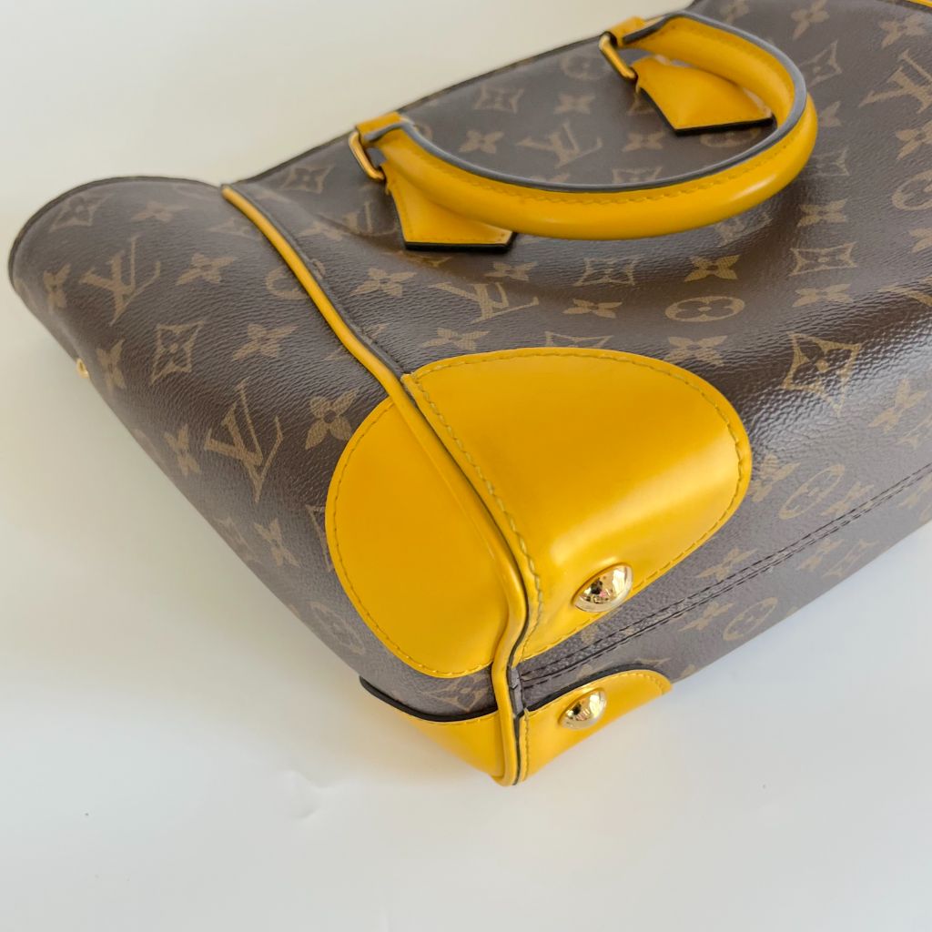 Louis Vuitton Monogram Shopper Tote Bag with Yellow Leather Trim