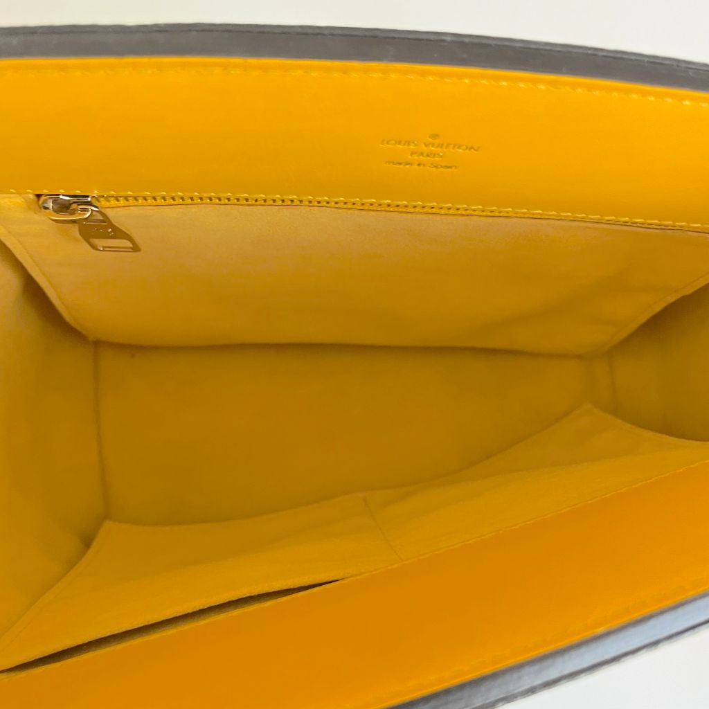 Louis Vuitton Monogram Shopper Tote Bag with Yellow Leather Trim