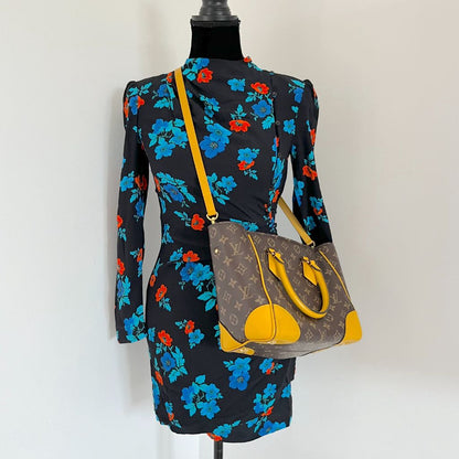 Louis Vuitton Monogram Shopper Tote Bag with Yellow Leather Trim