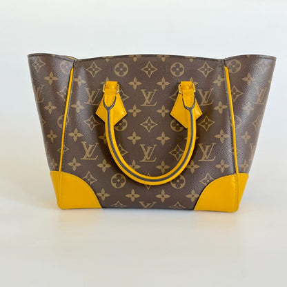 Louis Vuitton Monogram Shopper Tote Bag with Yellow Leather Trim