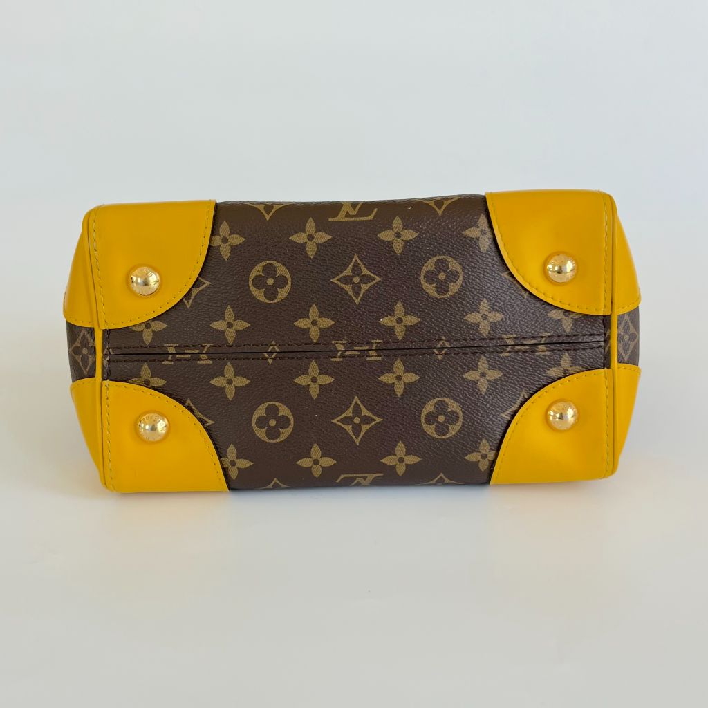 Louis Vuitton Monogram Shopper Tote Bag with Yellow Leather Trim