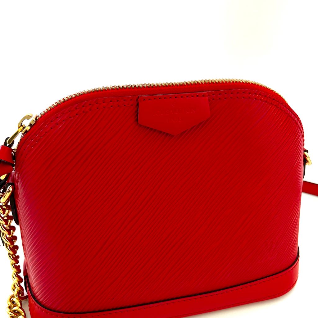 Louis Vuitton red epi leather BB alma bag