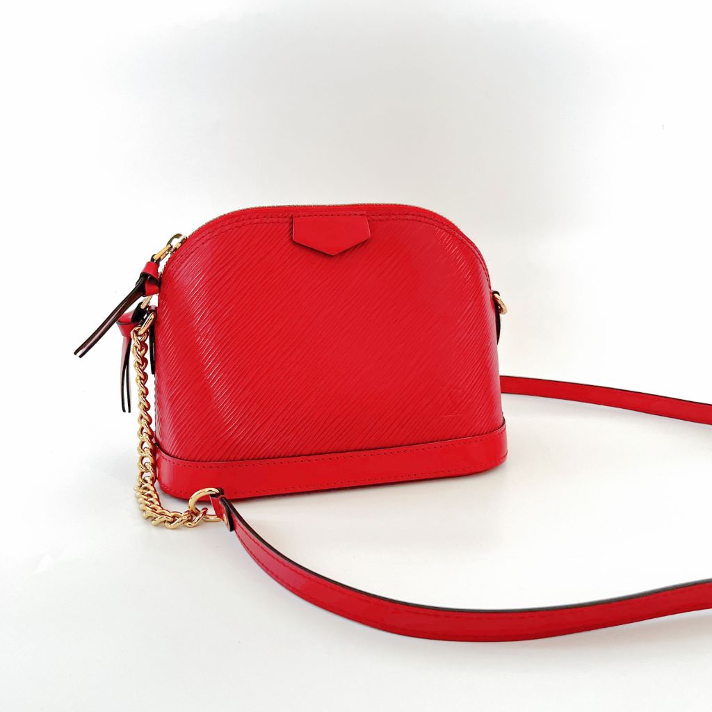 Louis Vuitton red epi leather BB alma bag