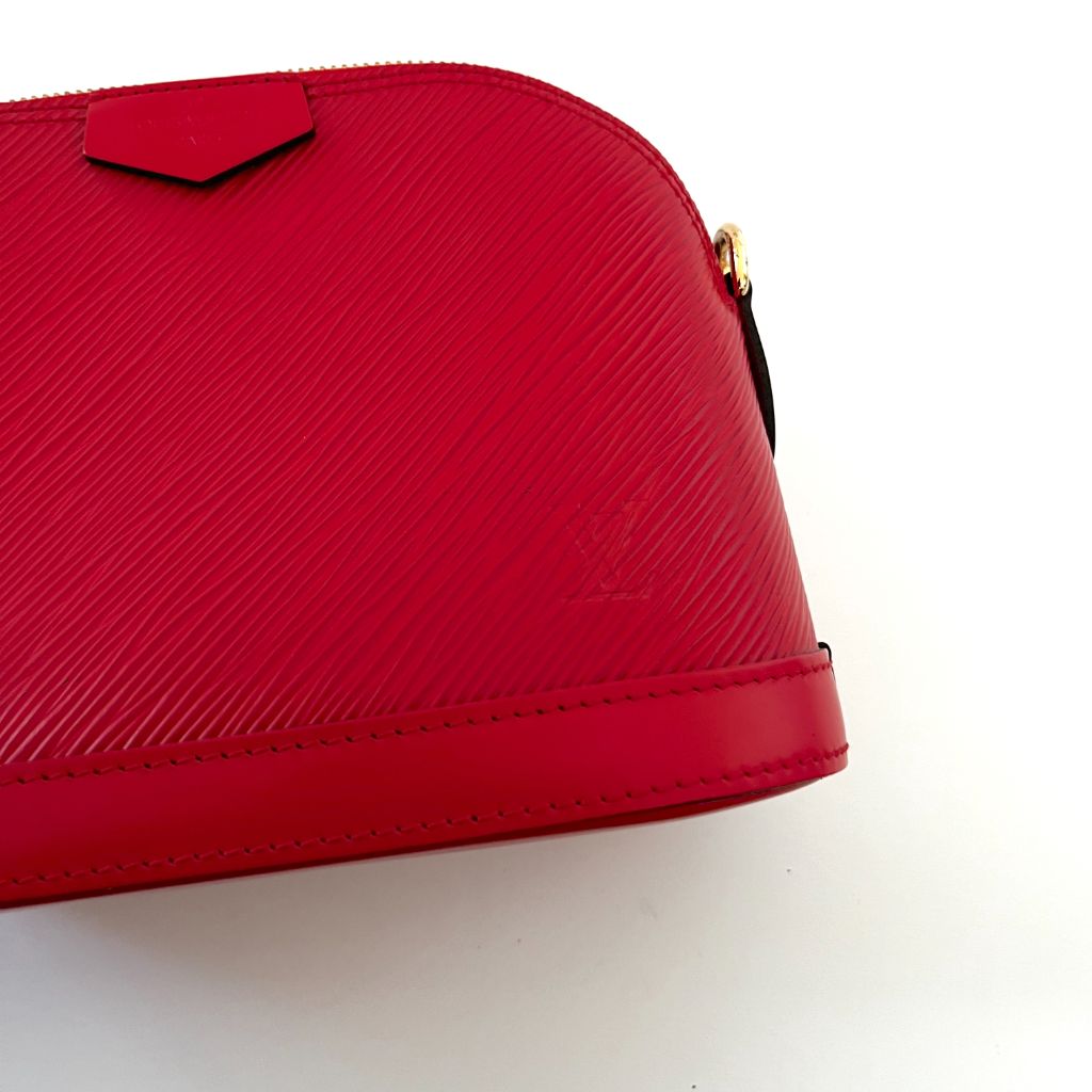 Louis Vuitton red epi leather BB alma bag