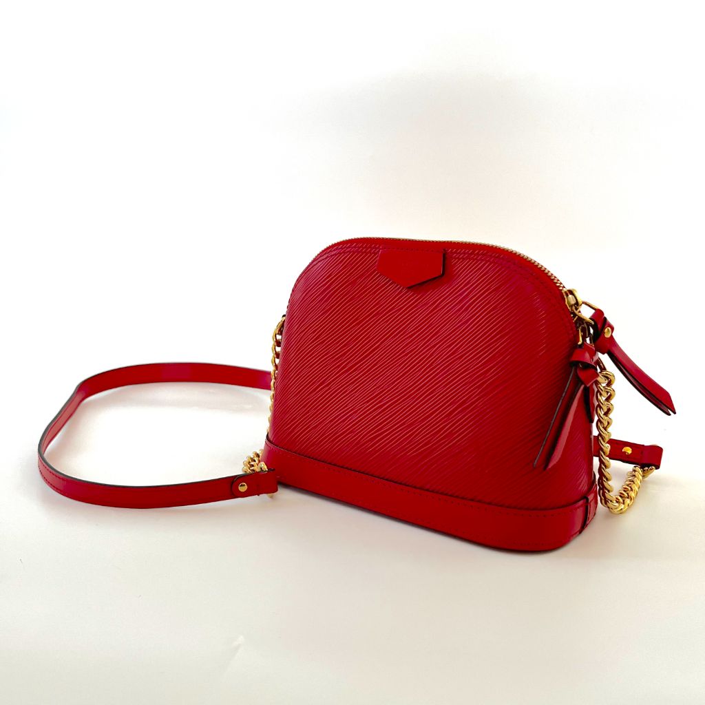 Louis Vuitton red epi leather BB alma bag