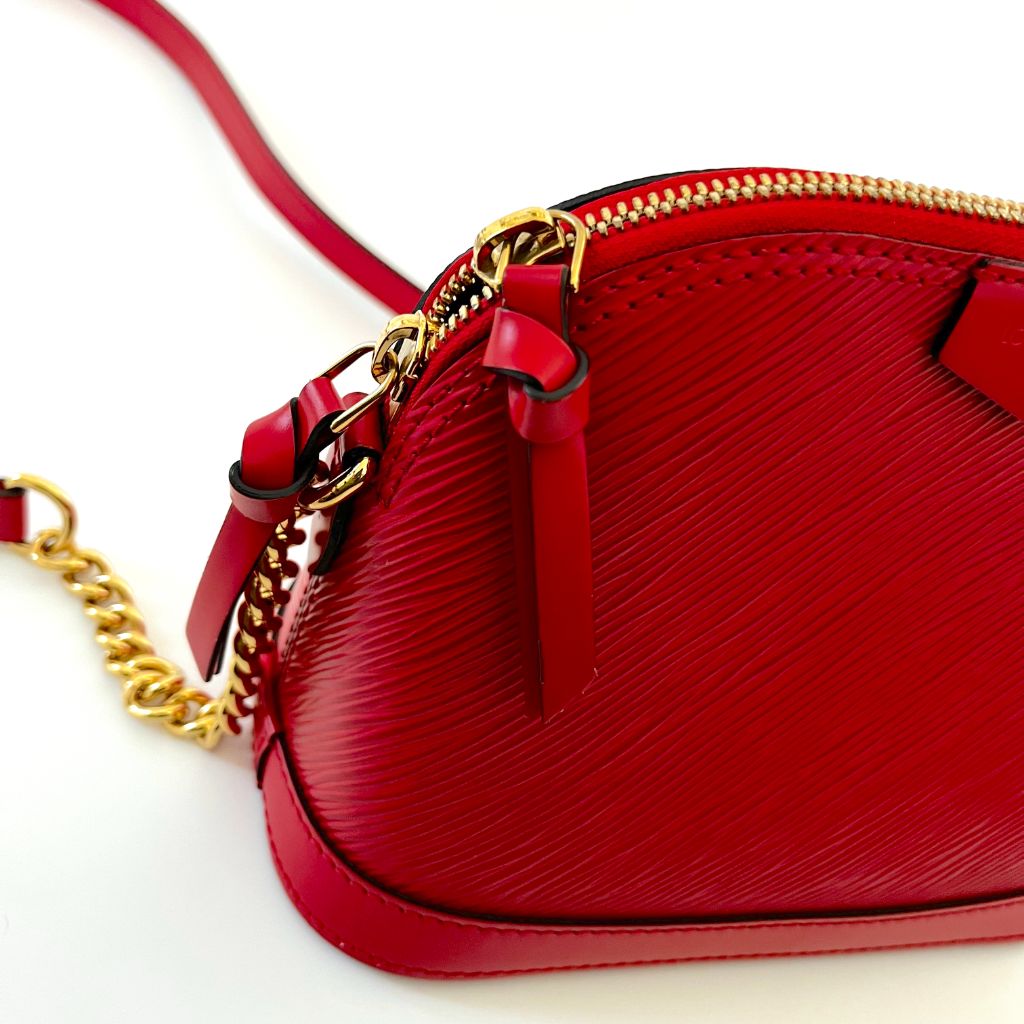 Louis Vuitton red epi leather BB alma bag