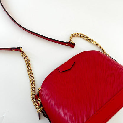Louis Vuitton red epi leather BB alma bag