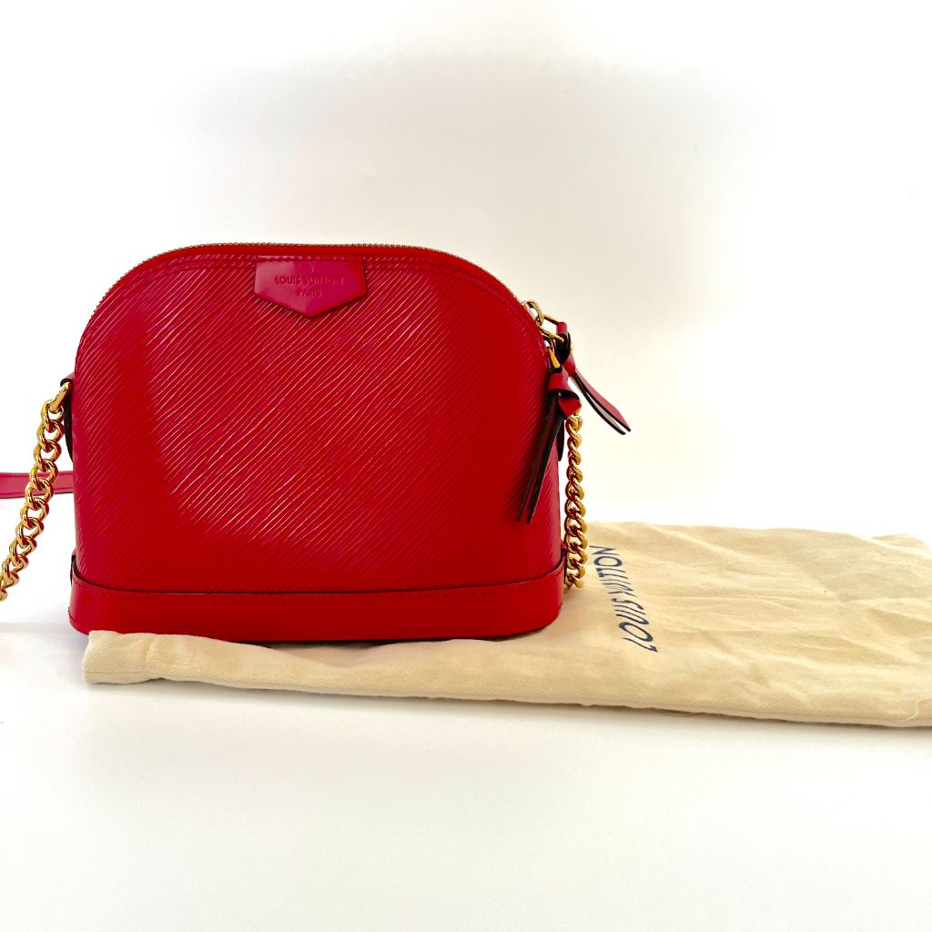 Louis Vuitton red epi leather BB alma bag